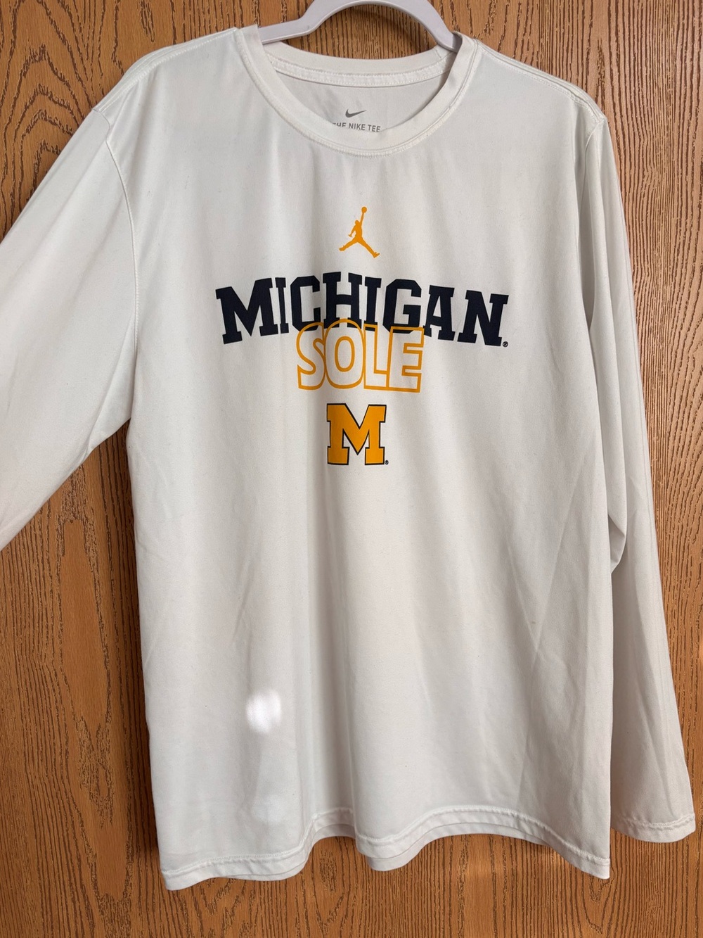 Nike White University of Michigan Long Sleeve Tee